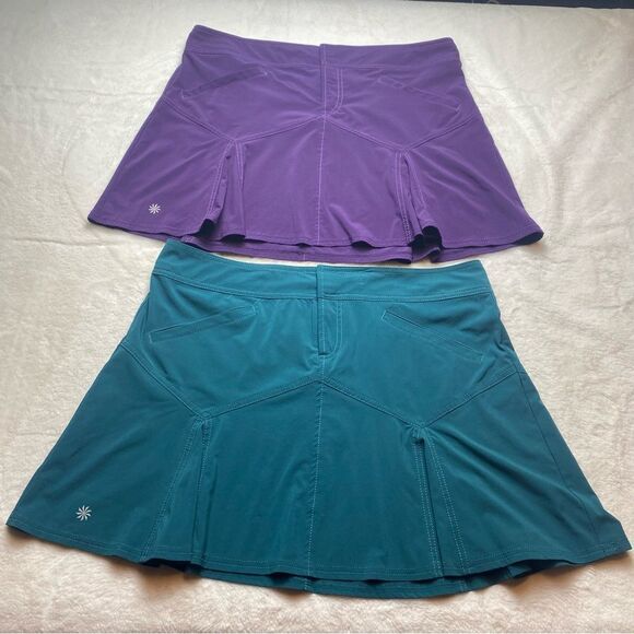 Athleta All Terrain Skirt Bundle Purple and Green Size 14P - Picture 1 of 14